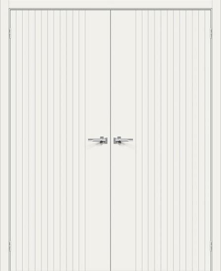 Двойная межкомнатная крашеная дверь Граффити-32 Whitey