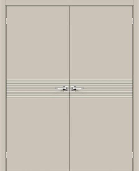 Двойная межкомнатная крашеная дверь Граффити-23 Creamy