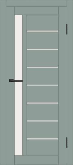 Межкомнатная дверь с экошпоном ДП DIM I-2 Gloomy sky Matt Сатинато Белый