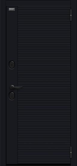 Металлическая дверь Джет-3 Total Black/Snow Melinga