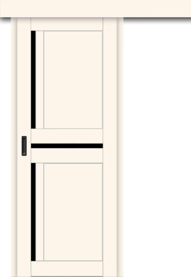 Межкомнатная дверь-купе ДП DIM I-5.1к Angel Matt / Lacobel Black