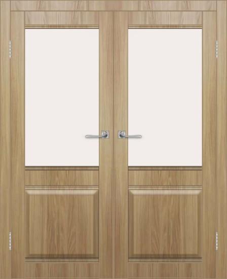 Двойная межкомнатная дверь с экошпоном ДП DIM I-11 Sandy Wood Сатинато Белый