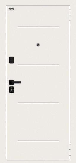 Металлическая дверь Аура/SBlack Шагрень белая/White Silk