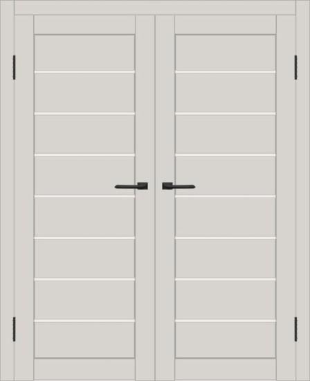 Двойная межкомнатная дверь с экошпоном ДП DIM I-3 Silk Matt Сатинато Белый