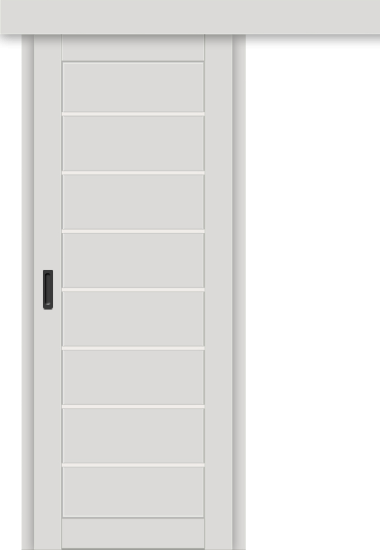 Межкомнатная дверь-купе ДП DIM I-3к Smoky Matt / Сатинато Белый