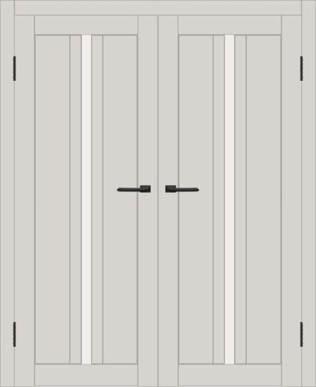 Двойная межкомнатная дверь с экошпоном ДП DIM I-9 Silk Matt Сатинато Белый