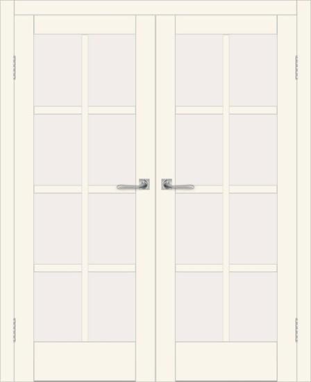 Двойная межкомнатная дверь с экошпоном ДП DIM I-14 Angel Matt Сатинато Белый