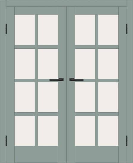 Двойная межкомнатная дверь с экошпоном ДП DIM I-14 Gloomy sky Matt Сатинато Белый