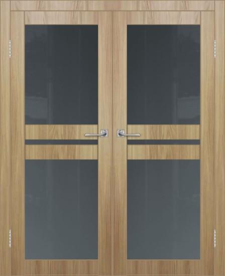 Двойная межкомнатная дверь с экошпоном ДП DIM I-7 Sandy Wood Сатинато Графит