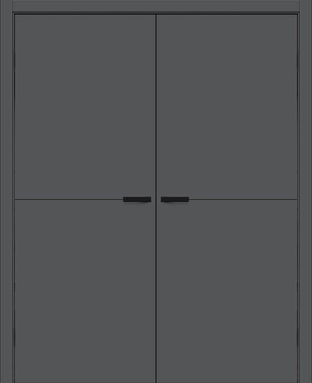 Двойная межкомнатная дверь ПЭТ Браво-0.21.П Stormy Silk / Black Silk