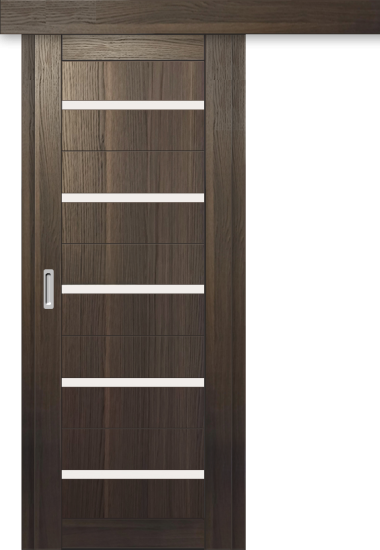 Межкомнатная дверь-купе ДП DIM I-1к Choco Wood / Сатинато Белый