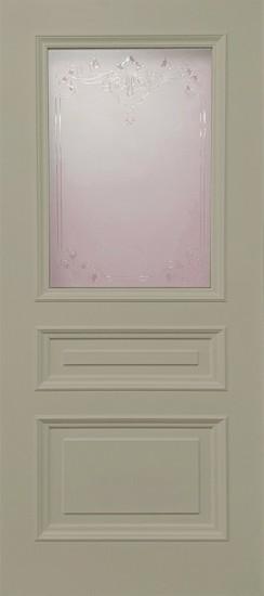 Межкомнатная дверь ДП DIM Enamel B-3.1 Фисташковый Сатинато белое прозрачное