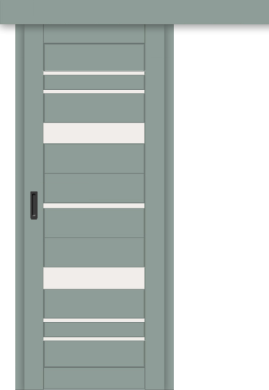 Межкомнатная дверь-купе ДП DIM I-16к Gloomy sky Matt / Сатинато Белый