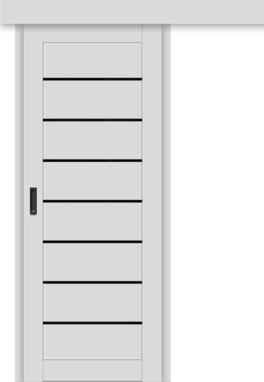 Межкомнатная дверь-купе ДП DIM I-3к Smoky Matt / Lacobel Black