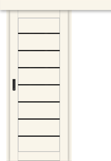 Межкомнатная дверь-купе ДП DIM I-3к Angel Matt / Lacobel Black