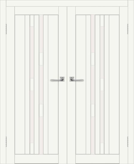 Двойная межкомнатная дверь с экошпоном ДП DIM I-4 Crystal Matt Сатинато Белый