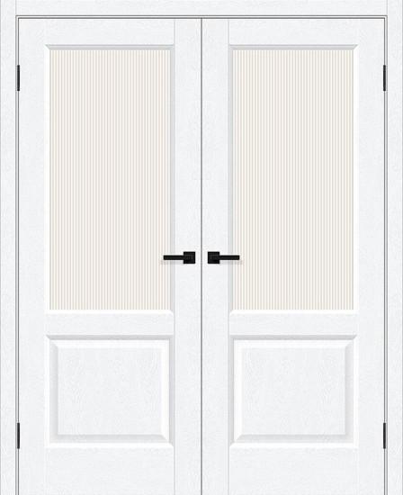 Двойная межкомнатная дверь ПЭТ Неоклассик-33 White Silkwood / Magic Moru