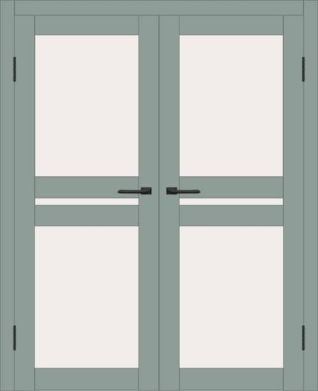 Двойная межкомнатная дверь с экошпоном ДП DIM I-7 Gloomy sky Matt Сатинато Белый