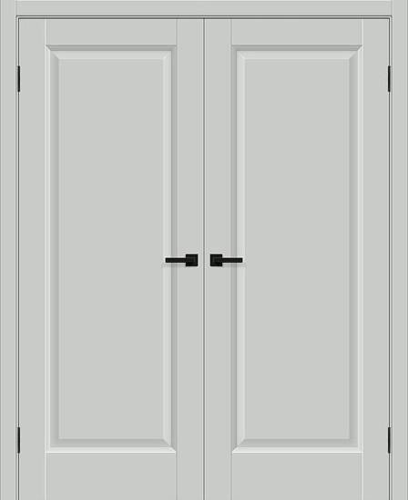 Двойная межкомнатная дверь ПЭТ Неоклассик-30 Grey Silk