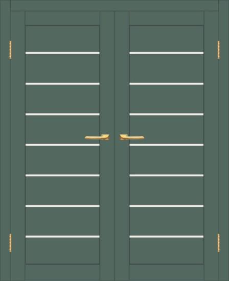 Двойная межкомнатная дверь с экошпоном ДП DIM I-3 Seagrass Matt Сатинато Белый