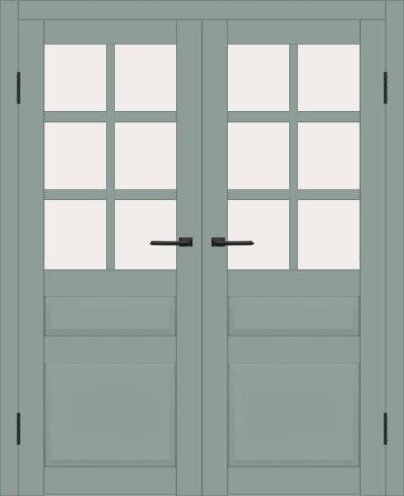 Двойная межкомнатная дверь с экошпоном ДП DIM I-12 Gloomy sky Matt Сатинато Белый