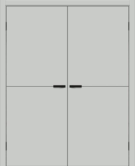 Двойная межкомнатная дверь ПЭТ Браво-0.21.П Grey Silk / Black Silk