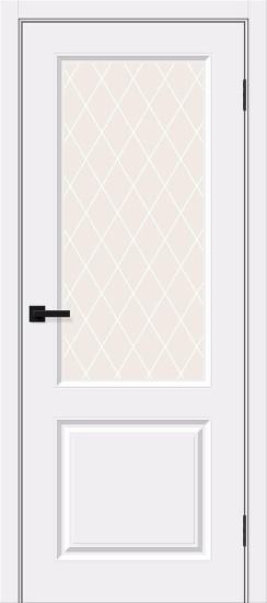 Межкомнатная дверь с ПВХ-пленкой Скинни-13 White Pro / White Crystal