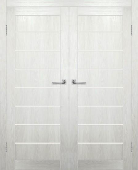 Двойная межкомнатная дверь с экошпоном ДП DIM I-3 Blond Wood Сатинато Белый