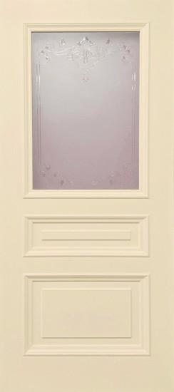 Межкомнатная дверь ДП DIM Enamel B-3.1 Слоновая Кость Сатинато белое прозрачное