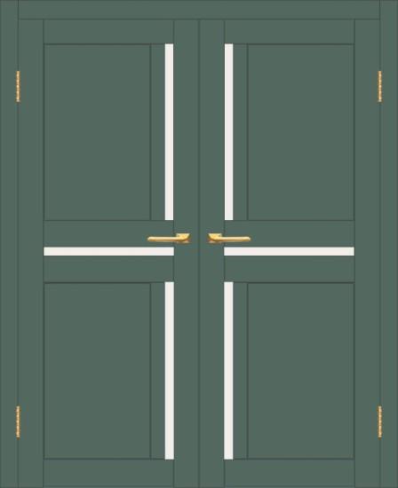 Двойная межкомнатная дверь с экошпоном ДП DIM I-5.1 Seagrass Matt Сатинато Белый