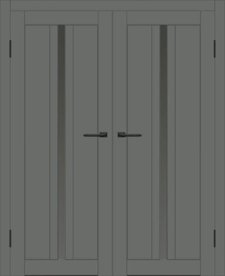 Двойная межкомнатная дверь с экошпоном ДП DIM I-9 Graphite Matt Сатинато Графит