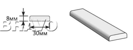 Притворная планка ПЭТ Grey Silk МДФ 2300*30*8