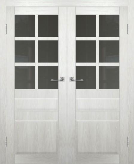 Двойная межкомнатная дверь с экошпоном ДП DIM I-12 Blond Wood Сатинато Графит