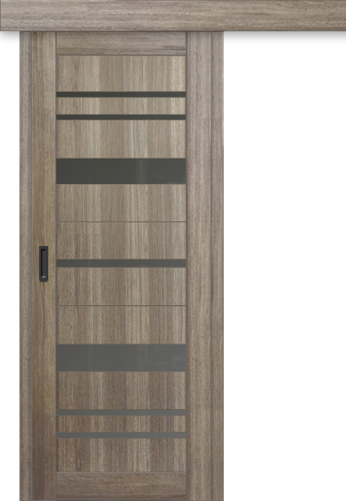 Межкомнатная дверь-купе ДП DIM I-16к Taupe Wood / Сатинато Графит