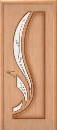 Межкомнатная шпонированная дверь Лилия Дуб файн-лайн / Сатинато Белое