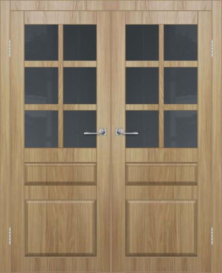 Двойная межкомнатная дверь с экошпоном ДП DIM I-12 Sandy Wood Сатинато Графит