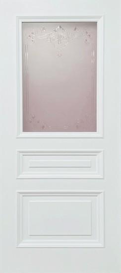 Межкомнатная дверь ДП DIM Enamel B-3.1 Белый акрил Сатинато белое прозрачное