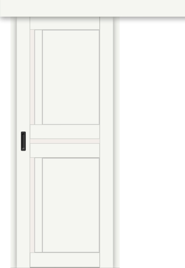 Межкомнатная дверь-купе ДП DIM I-5.1к Crystal Matt / Сатинато Белый