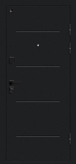 Металлическая дверь Грид Букле чёрное/Cappuccino Melinga