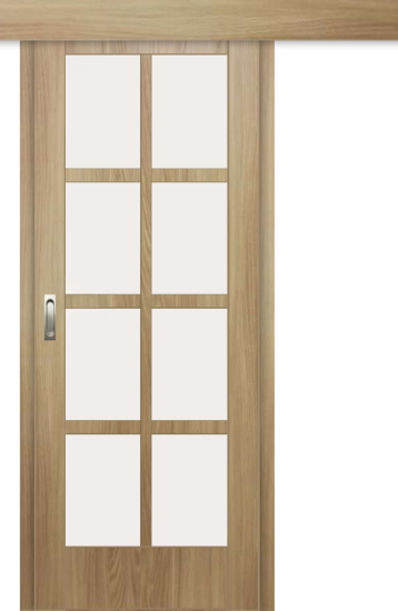 Межкомнатная дверь-купе ДП DIM I-14к Sandy Wood Сатинато Белый