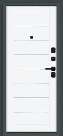 Металлическая дверь Техно/SBlack Старк антрацит/White Silk