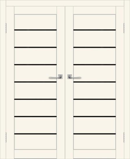 Двойная межкомнатная дверь с экошпоном ДП DIM I-3 Angel Matt Lacobel Black