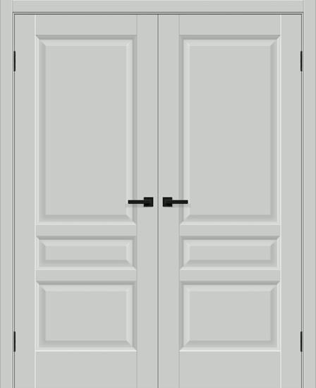Двойная межкомнатная дверь ПЭТ Неоклассик-34 Grey Silk