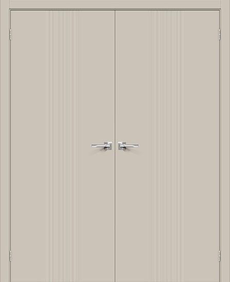 Двойная межкомнатная крашеная дверь Граффити-21 Creamy