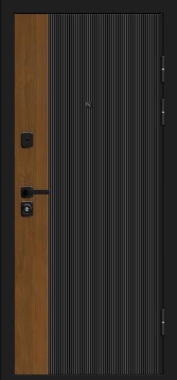 Входная дверь Optim Z-2 Вертикаль Муар чёрный-Грецкий Орех/Белый