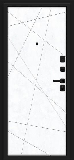 Металлическая дверь Кьюб/SBlack Slate Art/Snow Art