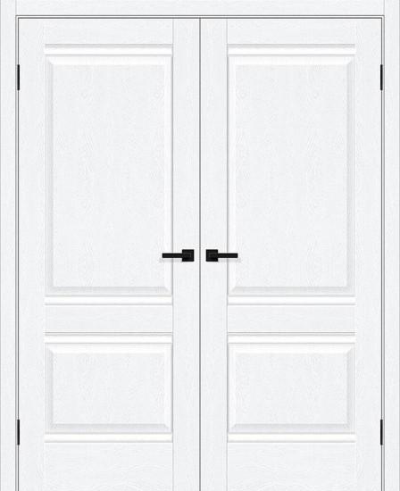 Двойная межкомнатная дверь ПЭТ Прима-2 White Silkwood