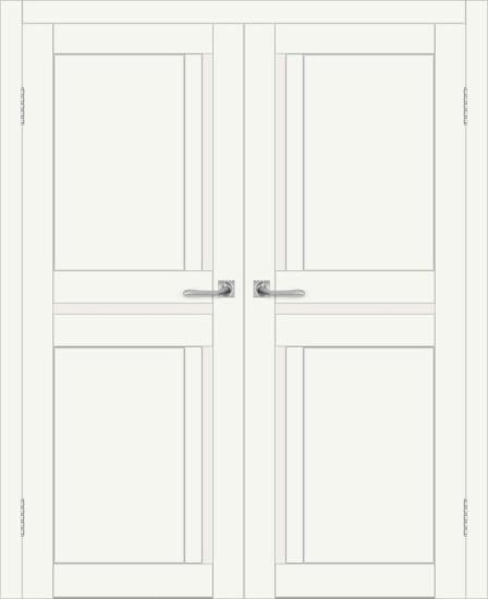 Двойная межкомнатная дверь с экошпоном ДП DIM I-5.1 Crystal Matt Сатинато Белый