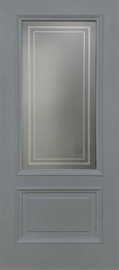 Межкомнатная дверь ДП DIM Enamel B-2.1 Серый акрил Фотопечать Белое