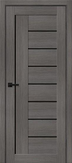 Межкомнатная дверь с экошпоном Браво-29 Grey Melinga/Black Shine
